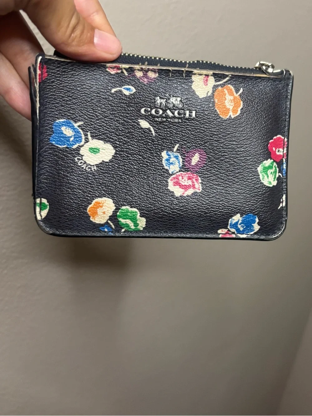Coach Floral Print Mini Wristlet Key Pouch As Is